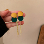 Mada Žali auskarai Geometriniai tu&scaron;čiaviduriai apskritimai Kvadratiniai auskarai Metaliniai kabantys auskarai Moteri&scaron;ki papuo&scaron;alai