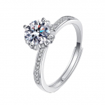 925 sidabro žiedai moterims, keturių griebtuvų, laikančių gėlę, moisanito atviri žiedai moterims, papuo&scaron;alų gamybos, dropshipping žiedai