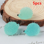 5 vnt./rinkinys spalvingų &scaron;viečiančių ežių dekoracijų, dervos, &scaron;viečiančios tamsoje, mielų gyvūnų akvariumo mikro kra&scaron;tovaizdžio dekoro mėlyna