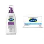 Cetaphil PRO Aliejų kontroliuojančios putos veido prausiklis aknės ir riebiai odai 236ml VVF Indija Valomasis ir drėkinamasis sindetinis muilas, 75g