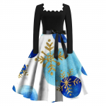 Moteri&scaron;ki kasdieniai madingi ilgomis rankovėmis Kalėdiniai ra&scaron;tuoti kvadratinės i&scaron;kirptės vintažiniai drabužiai L