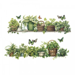 Fun-c11 dažytas žalias vazonas su žaliais lapais Miegamojo Svetainės sieną puo&scaron;ia dekoratyviniai sienų lipdukai 30*90CM*2PCS/fun-c11