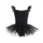 Saldus nėrinių princesės stiliaus mergaičių vaikų baleto sijono &scaron;okio kostiumas su blizgučiais 110 juoda