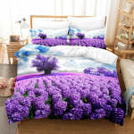 Violetinis patalynės komplektas Poliesterio antklodės užvalkalas 3D antklodės užvalkalas Levandų drugelis Dvigulis Pilnas Karali&scaron;kas Karalienės Viengulis 135x200cm 2pcs
