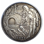 1921 m. JAV valkatos nikelio užsienio sidabro monetų kopija, rankomis raižyta &Scaron;ventojo Gralio monetų kolekcija 1pcs