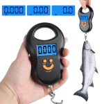 Ne&scaron;iojamos žvejybos svarstyklės 110 svarų / 50 kg svorio skaitmeninės pakabinamos svarstyklės su ap&scaron;viestu LCD ekranu