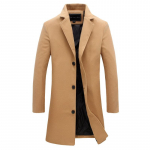 Rudens ir žiemos vyri&scaron;kas vilnonis paltas Vyri&scaron;ki drabužiai Korėjieti&scaron;ka versija Slim Fit Vidutinio ilgio ir ilgas lietpaltis Vyri&scaron;kas vilnonis paltas M chaki