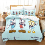 Animacinis Cuphead Show patalynės komplektas berniukams mergaitėms viengulis karali&scaron;ko dydžio antklodės užvalkalas pagalvės užvalkalas lova vaikams suaugusiems mada namų tekstilė EU Double 200x200cm