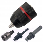 Patvarus 13 mm beraktinis gręžimo griebtuvas, 1/2-20UNF metalinis griebtuvas su &scaron;e&scaron;iabriauniu kotu / SDS / kvadratinio ki&scaron;tuko adapteriu, profesionalus techninės įrangos įrankis