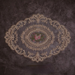 1 vnt. Valgomojo stalo siuvinėtas padėkliukas Europos stiliaus nėrinių audinio izoliacinis lėk&scaron;tės padėkliukas apsauga nuo nuplikymo ADM smėlis