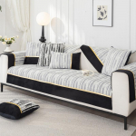 &Scaron;enilinis sofos užvalkalas Vienspalvis, dryžuotas sofos pagalvėlė Segmentiniai sofos užvalkalai Four Seasons Universalus neslystantis sofos kilimėlis 70x70