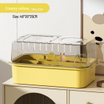 &bdquo;Auksinio lokio kambarinis žiurkėno narvas su akriliniu stoglangiu&ldquo; Cream Yellow: Extra Large 46CM