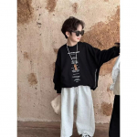 Berniukų pavasario ir vasaros rudens kelnės Vaikams ir paaugliams Plonos vaiki&scaron;kos sportinės tiesios kelnės Madingos trijų juostų kelnės Madingos 120 pilka spalva