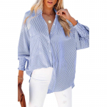 YYFS Moterų mados kasdienė pavasario rudens vienspalvė spauda ilgomis rankovėmis POLO kaklo palaidinės ir mar&scaron;kiniai XS