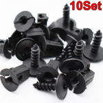 Automobilio sparno įdėklas purvasaugis Tvirtinimo spaustukai Varžtai Laikiklis For Volkswagen VW Passat B5 B6 B7 CC Golf MK6 Tiguan Touran Polo 10vnt. juoda