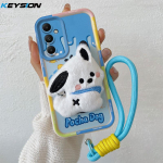 KEYSION Mielas 3D animacinio filmuko pliu&scaron;inis dėklas Samsung A55 5G A25 A15 su virvele mink&scaron;tas silikoninis smūgiams atsparus telefono dėklas Galaxy A05S for Samsung A05S