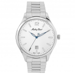 Mathey-Tissot Urban Metal Baltas Ciferblatas Kvarcinis H411MAI Vyri&scaron;kas Laikrodis balta