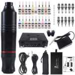 Kaukolė Ne. 1 Variklinis tatuiruočių ra&scaron;iklio rinkinys studentams Skull No. 1 Motor Pen Set