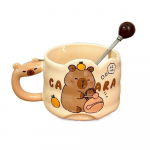 Patogios rankenos mielas keraminis kavos puodelis, unikali rankena kapybaros tematikos gėrimų indai gimtadienio dovana Style 1