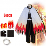 Anime Demon Slayer Kimetsu No Yaiba Rengoku Kyoujurou Cosplay Kimono Kostiumas Uniforma Drabužiai Helovinui ir Kalėdoms 140cm