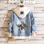 Ataka prie&scaron; Titaną: Erenas, Mikasa, Levis Žvalgybos korpuso kasdienis džinsinis &scaron;varkas (Unisex) XL