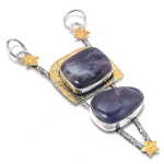 Sunstone In Lolite 925 Sterling Silver Gift Two Tone Pendant 3.39 g5e37