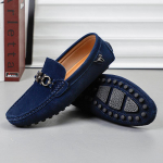Men's Slip on Leather Shoes Lightweight Casual Shoes Moccasins Classic Male Comfortable Driving Shoe Men's Loafers 43 tamsiai mėlyna spalva