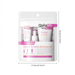 QUIYUM Retinolio odos priežiūros rinkinys - 3 dalių rinkinys nuo senėjimo su drėkinamu veido serumu, drėkinamuoju kremu ir paakių kremu 3 pc set