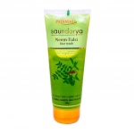 Soundarya: Valomasis gelis su nimbamedžiu ir tulsiu (100 g), Saundarya Neem-Tulsi veido prausiklis, Patanjali Pack = 100 gm