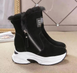 Platforma Trumpi pliu&scaron;iniai moteri&scaron;ki sniego batai Madingi trumpi Botas Moteri&scaron;ki Eleganti&scaron;ki Plei&scaron;tiniai Batai Su kulnais Žieminiai Su&scaron;ildo Moteri&scaron;ka avalynė 35 juoda