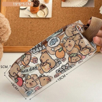 Mielas kapibaros pie&scaron;tukų dėklas vaikams, saldus animacinis gyvūnas kapibara, didelės talpos skaidrus kanceliarinių prekių laikymo krep&scaron;ys