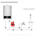24V vandens slėgio stiprinimo siurblys, kurio debitas 35 l/min, vonios kambariui ir du&scaron;ui raudona