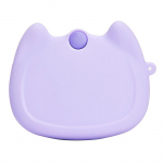 Ortodontinių fiksatorių dantų breketų dėžutė, mirkymo talpykla, dantų protezų laikymo vonios dėžutė su sieteliu dantų protezų dėklu &scaron;viesiai violetinė spalva