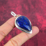Lapis Lazuli pakabukas rankų darbo brangakmenių papuo&scaron;alai, 925 prabos sidabro pakabukas, unikalaus dizaino papuo&scaron;alų pakabukas 2.36 Inches mėlyna