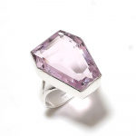 Pink Kunzite Handmade 925 Sterling Silver Jewelry Ring Size 10 n6u54