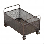 Mesh Rolling File Cart Storage with Wheels under Desk Office Supplies Organizer, 38x25x30cm