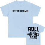BRYAN ADAMS Spausdinti mar&scaron;kinėliai ROLL WITH THE PUNCHES TURAS 2025 Mar&scaron;kinėliai Trumpomis rankovėmis Medvilniniai Gatvės apranga Vyri&scaron;ki Mar&scaron;kinėliai Unisex Vir&scaron;ūnės XL