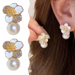 1 pora saldžių gėlių emalio perlų pakabukų auskarų moterims ir mergaitėms, papuo&scaron;alų aksesuarai, personalizuoti universalūs auskarai