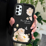 Dažytas ra&scaron;tas, didelės bangos kra&scaron;tas, mink&scaron;tas silikoninės medžiagos &bdquo;Macaron&ldquo; telefono dėklas, atsparus smūgiams, apsauginis guminis dėklas, skirtas &bdquo;Samsung Xiaomi Poco Redmi&ldquo;. Samsung S21 FE 5G juoda