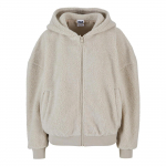 Urban Classics Moteri&scaron;kas/Moterų Sherpa Dydžio Peraugęs Su Užtrauktuku Džemperis Su Gobtuvu L
