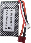 7,4 V 1800 mAh ličio baterija su T-ki&scaron;tuku | Suderinama su WLTOYS A959-B A969-B A979-B K929-B 144001 | Ilgesnis veikimo laikas RC visureigiams pilka