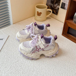 Vaiki&scaron;ki tinklelio sportbačiai kvėpuojantys studentų bėgimo bateliai madingi mink&scaron;tapadžiai tėčio bateliai vaiki&scaron;ki neslystantys laisvalaikio bateliai 26 violetinė