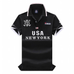 ZYLLO vyri&scaron;ki polo mar&scaron;kinėliai &bdquo;America New York Royal Leisure Sports Party&ldquo; medvilniniai siuvinėti prabangūs kontrastingi mar&scaron;kinėliai, XS-7XL XS