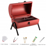 Raudonas / Žalias Ne&scaron;iojamas BBQ Grilis Storas Anglies Kepimo Krosnelės Židiniu Kieme Sodo Mėsos Kepimo Rinkinys Stovyklavimui I&scaron;kylai Lauke raudona