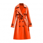 Moteri&scaron;kas dvieilis ilgas tran&scaron;ėjos paltas su diržu, atlapais su įpjova, vir&scaron;utinis paltas rudeniui ir žiemai, atsparus vėjui, klasikinis vir&scaron;utinis drabužis L oranžinė