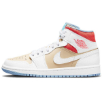 Air Jordan 1 Mid SE Sesame Moteri&scaron;ki kedai Ruda Balta Flash-Crimson CZ0774-200 36