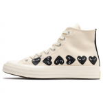 Comme des Gar&ccedil;ons PLAY x Converse Chuck 70 High Multi Heart - Pieno Juodi Unisex Kedai Kreminiai Egreto A08148C 43