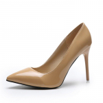 Mada Dideli Dydžiai 34-44 Ofisas 10.5cm Plonas Kulnas Auk&scaron;takulniai Moteri&scaron;ki Batai Smailianosės Lakinės Odos Vestuviniai Batai Moterims Chaussures Femme 44 kūno spalva