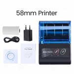 80 mm / 58 mm Bluetooth kvitų spausdintuvas Restoranas Prekybos centras Verslas Terminis spausdintuvas Ne&scaron;iojamas Mini bilietų spausdinimas POS sistema 58mm Receipt Printer