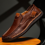 Rankomis siūti vyri&scaron;ki odiniai mokasinai I&scaron; lauko kasdieniai Slip-on plok&scaron;čiu padu žemais kra&scaron;tais Didelio dydžio 47 48 Patogūs kvėpuojantys batai 42 brown